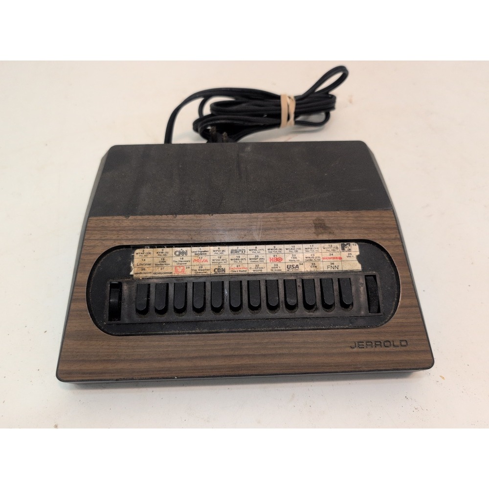 Vintage JERROLD CATV Cable Converter Switch Box JSX-2 Woodgrain 1970s 1980s